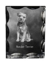 Artdog Border terier - kristal s fotografijo psa, stekleni kipec s fotografijo, unikaten okvir s fotografijo Art-Dog