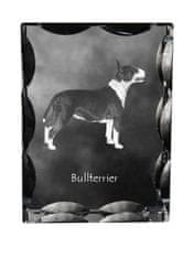 Artdog Bull terier, Bull Terrier - kristal s fotografijo psa, stekleni kipec s fotografijo, unikaten okvir s fotografijo Art-Dog