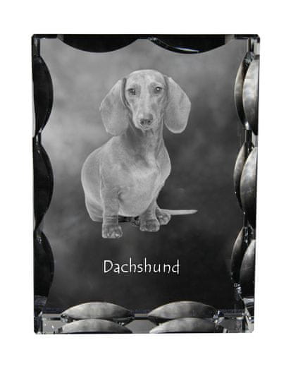 Artdog Jazbečar - kristal s fotografijo psa, stekleni kipec s fotografijo, unikaten okvir s fotografijo Art-Dog