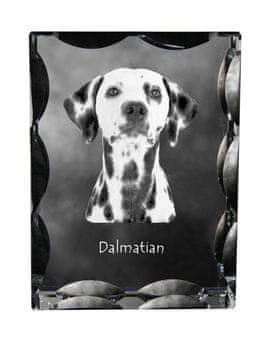 Artdog dalmatinec, dalmatinec - kristal s fotografijo psa, stekleni kipec s fotografijo, unikaten okvir s fotografijo Art-Dog