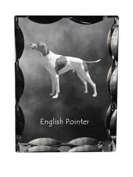 Artdog Pointer - kristal s fotografijo psa, stekleni kipec s fotografijo, unikaten okvir s fotografijo Art-Dog