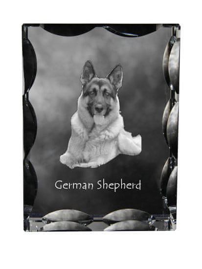 Artdog Nemški ovčar, alzaški - kristal s fotografijo psa, stekleni kipec s fotografijo, unikaten okvir s fotografijo Art-Dog
