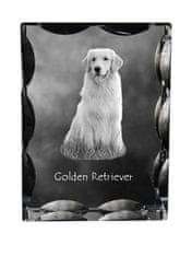 Artdog Zlati prinašalec - kristal s fotografijo psa, stekleni kipec s fotografijo, unikaten okvir s fotografijo Art-Dog