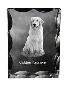 Artdog Zlati prinašalec - kristal s fotografijo psa, stekleni kipec s fotografijo, unikaten okvir s fotografijo Art-Dog