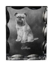 Artdog Bruselj Griffon, Griffon bruxellois - kristal s fotografijo psa, stekleni kipec s fotografijo, unikaten okvir s fotografijo Art-Dog