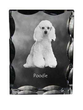 Artdog Pudelj - kristal s fotografijo psa, stekleni kipec s fotografijo, unikaten okvir s fotografijo Art-Dog