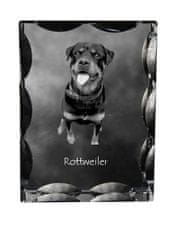 Artdog Rottweiler - kristal s fotografijo psa, stekleni kipec s fotografijo, unikaten okvir s fotografijo Art-Dog