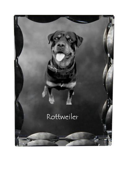 Artdog Rottweiler - kristal s fotografijo psa, stekleni kipec s fotografijo, unikaten okvir s fotografijo Art-Dog