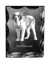 Artdog Bernardin, pes sv. Bernard - kristal s fotografijo psa, stekleni kipec s fotografijo, unikaten okvir s fotografijo Art-Dog