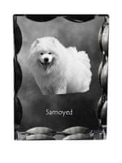 Artdog Samojed, Samojed, Samojedskaja - kristal s fotografijo psa, stekleni kipec s fotografijo, unikaten okvir s fotografijo Art-Dog
