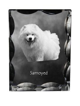 Artdog Samojed, Samojed, Samojedskaja - kristal s fotografijo psa, stekleni kipec s fotografijo, unikaten okvir s fotografijo Art-Dog