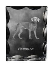 Artdog Weimaraner, Weimaraner - kristal s fotografijo psa, stekleni kipec s fotografijo, unikaten okvir s fotografijo Art-Dog