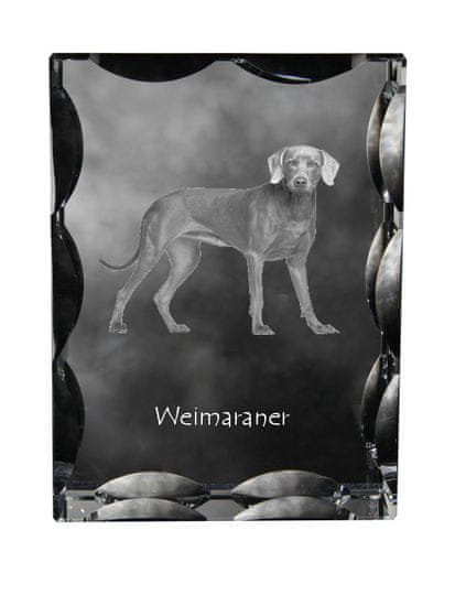 Artdog Weimaraner, Weimaraner - kristal s fotografijo psa, stekleni kipec s fotografijo, unikaten okvir s fotografijo Art-Dog