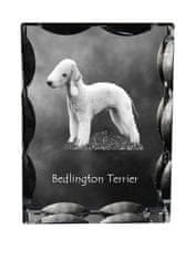 Artdog Bedlington terier, Rothbury terier - kristal s fotografijo psa, stekleni kipec s fotografijo, unikaten okvir s fotografijo Art-Dog