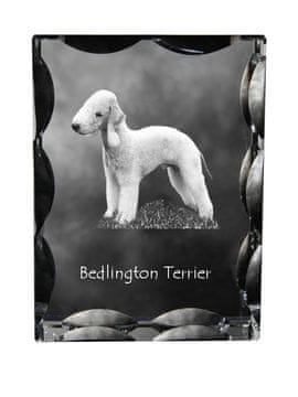 Artdog Bedlington terier, Rothbury terier - kristal s fotografijo psa, stekleni kipec s fotografijo, unikaten okvir s fotografijo Art-Dog
