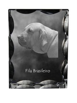 Artdog Fila Brasileiro, brazilski mastif - kristal s fotografijo psa, stekleni kipec s fotografijo, unikaten okvir s fotografijo Art-Dog