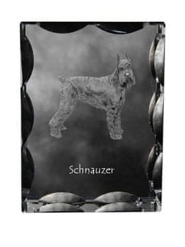 Artdog Šnavcer, Šnavcer I - kristal s fotografijo psa, stekleni kipec s fotografijo, unikaten okvir s fotografijo Art-Dog