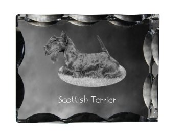 Artdog Škotski terier, Aberdeen terier - kristal s fotografijo psa, stekleni kipec s fotografijo, unikaten okvir s fotografijo Art-Dog