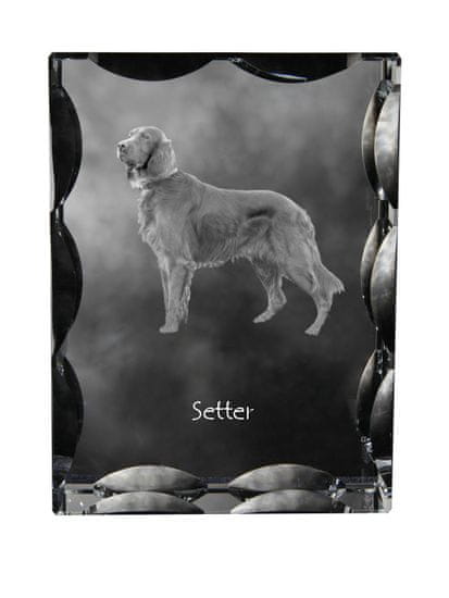 Artdog Angleški seter Laverack I - kristal s fotografijo psa, stekleni kipec s fotografijo, unikaten okvir s fotografijo Art-Dog
