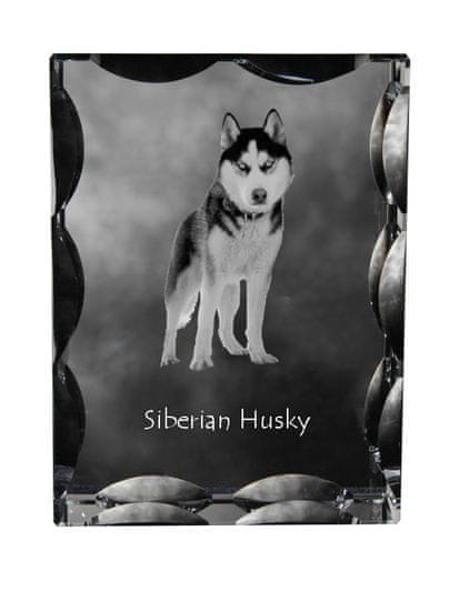 Artdog Sibirski haski, Sibirski haski - kristal s fotografijo psa, stekleni kipec s fotografijo, unikaten okvir s fotografijo Art-Dog