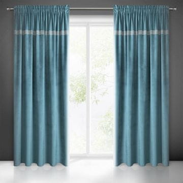 shumee GOTOVA ZAVESA JOVITA NA TRAKU 140 X 270 CM TEMNO TURKIZNA
