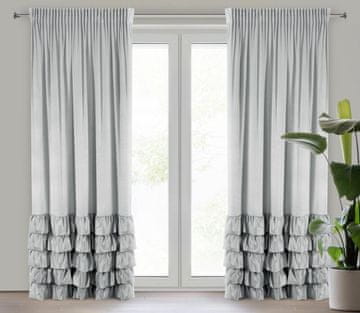 shumee GOTOVA ZAVESA NA TRAKU 140 X 250 CM SREBRNA