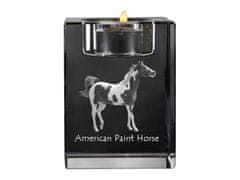 Artdog American Paint Horse - svečnik s fotografijo mačke, kristalno stojalo za čajne svečke, personalizirano darilo Art-Dog
