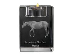 Artdog American Quarter Horse - svečnik s fotografijo mačke, kristalno stojalo za čajne svečke, personalizirano darilo Art-Dog