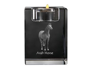 Artdog Arabski konj - svečnik s sliko mačke, kristalno stojalo za čajne svečke, personalizirano darilo Art-Dog