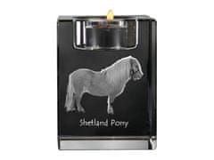 Artdog Shetlandski poni - svečnik s sliko mačke, kristalno stojalo za čajne svečke, personalizirano darilo Art-Dog