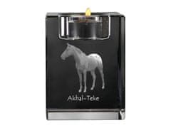 Artdog Akhal-Teke - svečnik s sliko mačke, kristalno stojalo za čajne svečke, personalizirano darilo Art-Dog