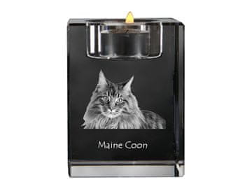 Artdog Maine Coon - svečnik s sliko konja, kristalno stojalo za čajne svečke, personalizirano darilo Art-Dog