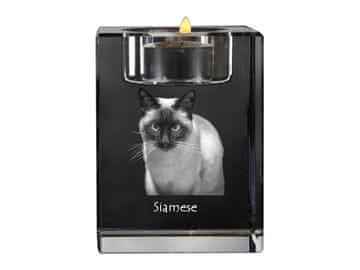 Artdog Siamese - svečnik s sliko konja, kristalno stojalo za čajne svečke, personalizirano darilo Art-Dog