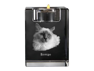 Artdog Birman - svečnik s sliko konja, kristalno stojalo za čajne svečke, personalizirano darilo Art-Dog