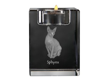Artdog Sfinga - svečnik s sliko konja, kristalno stojalo za čajne svečke, personalizirano darilo Art-Dog