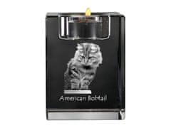 Artdog American Bobtail - svečnik s sliko konja, kristalno stojalo za čajne svečke, personalizirano darilo Art-Dog