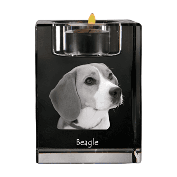 Artdog Beagle - svečnik s sliko psa, kristalno stojalo za čajne svečke, personalizirano darilo Art-Dog
