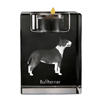 Artdog Bull Terrier, Bull Terrier - svečnik s sliko psa, kristalno stojalo za čajne svečke, personalizirano darilo Art-Dog