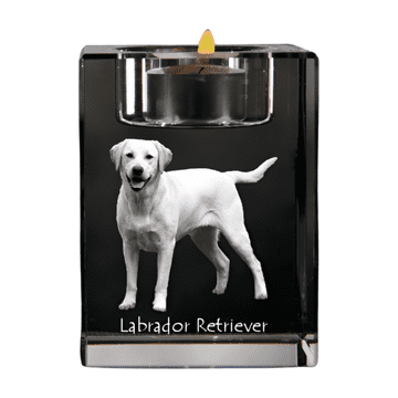 Artdog Labradorec I - svečnik s fotografijo psa, kristalno stojalo za čajne svečke, personalizirano darilo Art-Dog