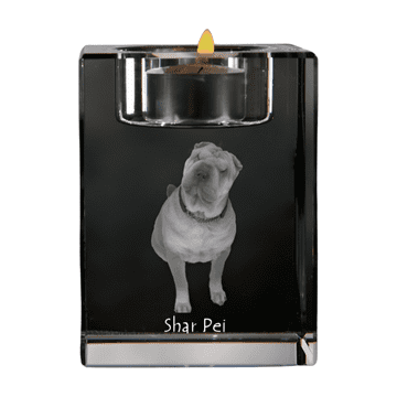 Artdog Shar Pei - svečnik s fotografijo psa, kristalno stojalo za čajne svečke, personalizirano darilo Art-Dog