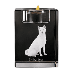 Artdog Shiba Inu - svečnik s fotografijo psa, kristalno stojalo za čajne svečke, personalizirano darilo Art-Dog