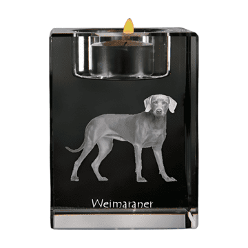 Artdog Weimaraner, Weimaraner - svečnik s sliko psa, kristalno stojalo za čajne svečke, personalizirano darilo Art-Dog