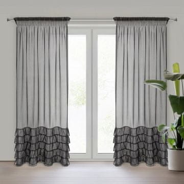 shumee CARLI READY ZAVESA NA TRAKU 140 X 250 CM, ČRNA