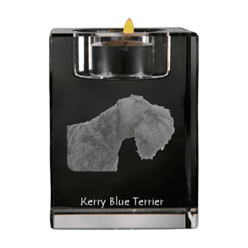 Artdog Kerry Blue Terrier, Irski Blue Terrier - svečnik s sliko psa, kristalno stojalo za čajne svečke, personalizirano darilo Art-Dog