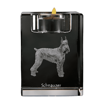 Artdog Šnavcer, Šnavcer I - svečnik s fotografijo psa, kristalno stojalo za čajne svečke, personalizirano darilo Art-Dog