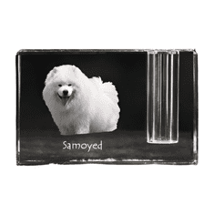 Artdog Samojed, Samojed, Samojedskaja - stojalo za pisala, kristalni organizator s fotografijo psa, unikatna namizna dekoracija Art-Dog