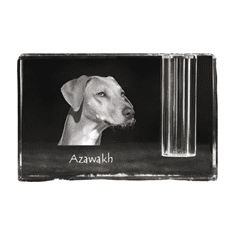 Artdog Afriški hrt, Azawakh - stojalo za pisala, kristalni organizator s fotografijo psa, unikatna namizna dekoracija Art-Dog