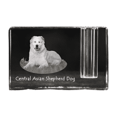 Artdog Srednjeazijski ovčar - stojalo za pisala, kristalni organizator s fotografijo psa, unikatna namizna dekoracija Art-Dog
