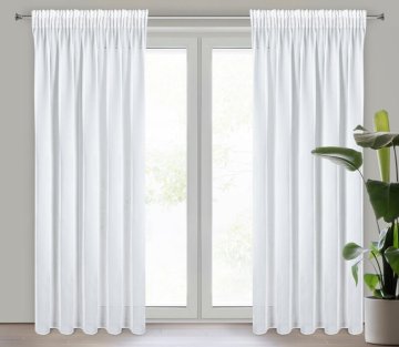 shumee GOTOVA ZAVESA TINA NA TRAKU 140 X 270 CM BELA
