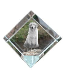 Artdog Zlati prinašalec - kristalna kocka s fotografijo, fotografija konja v kristalu, kubični obtežilnik za papir Art-Dog